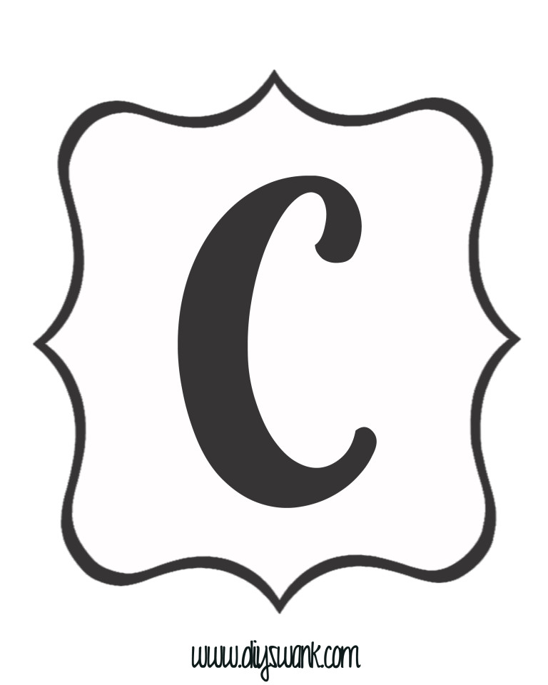 768x960 Free Printable Black And White Banner Letters Black Letter