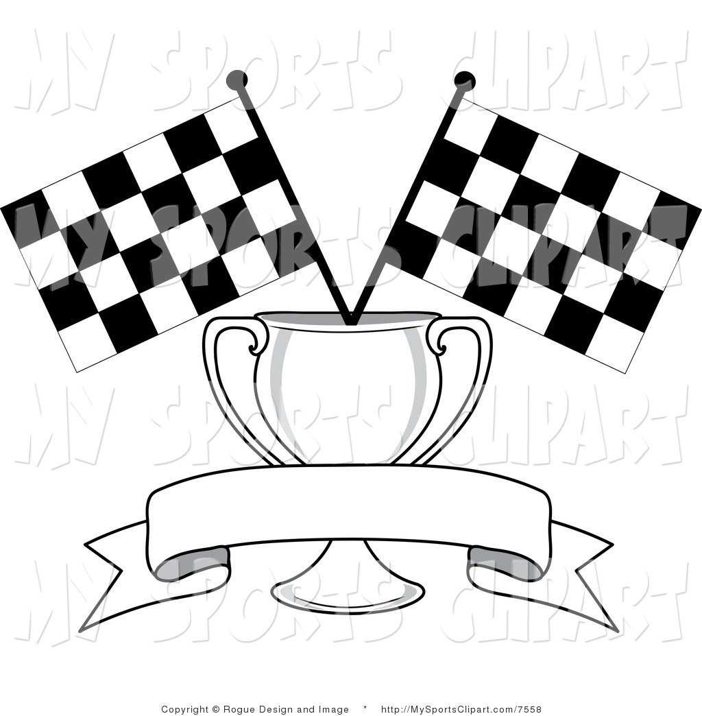 1024x1044 Sports Clip Art Of A Banner Trophy And Two Checkered Flags By Pams