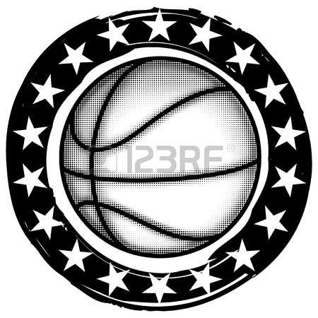 450x450 Abstract Vector Illustration Black And White Basketball Ball
