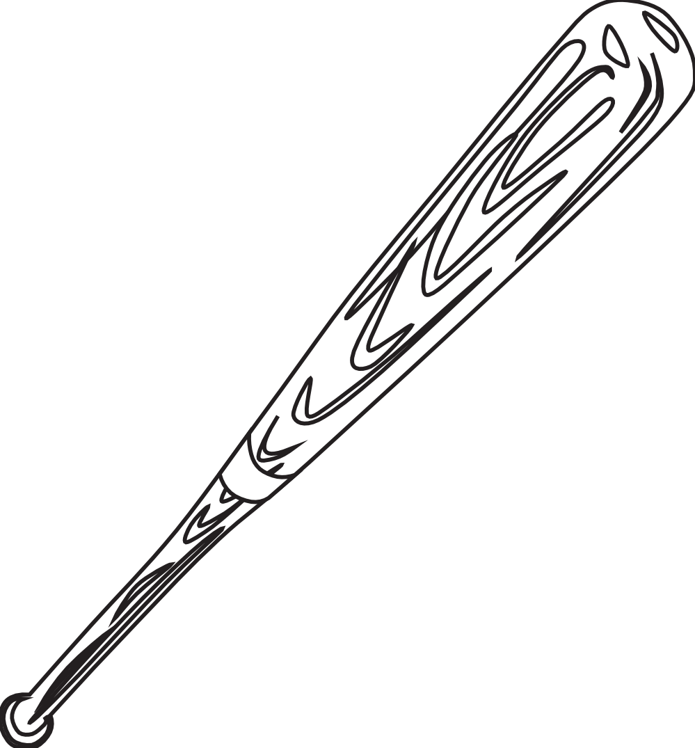 999x1075 Baseball Bat Black And White Clipart Clipart Kid 2