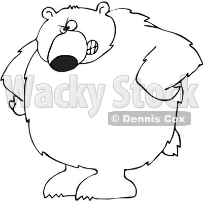 400x400 Free Vector Clip Art Illustration Of A Black And White Big Bear