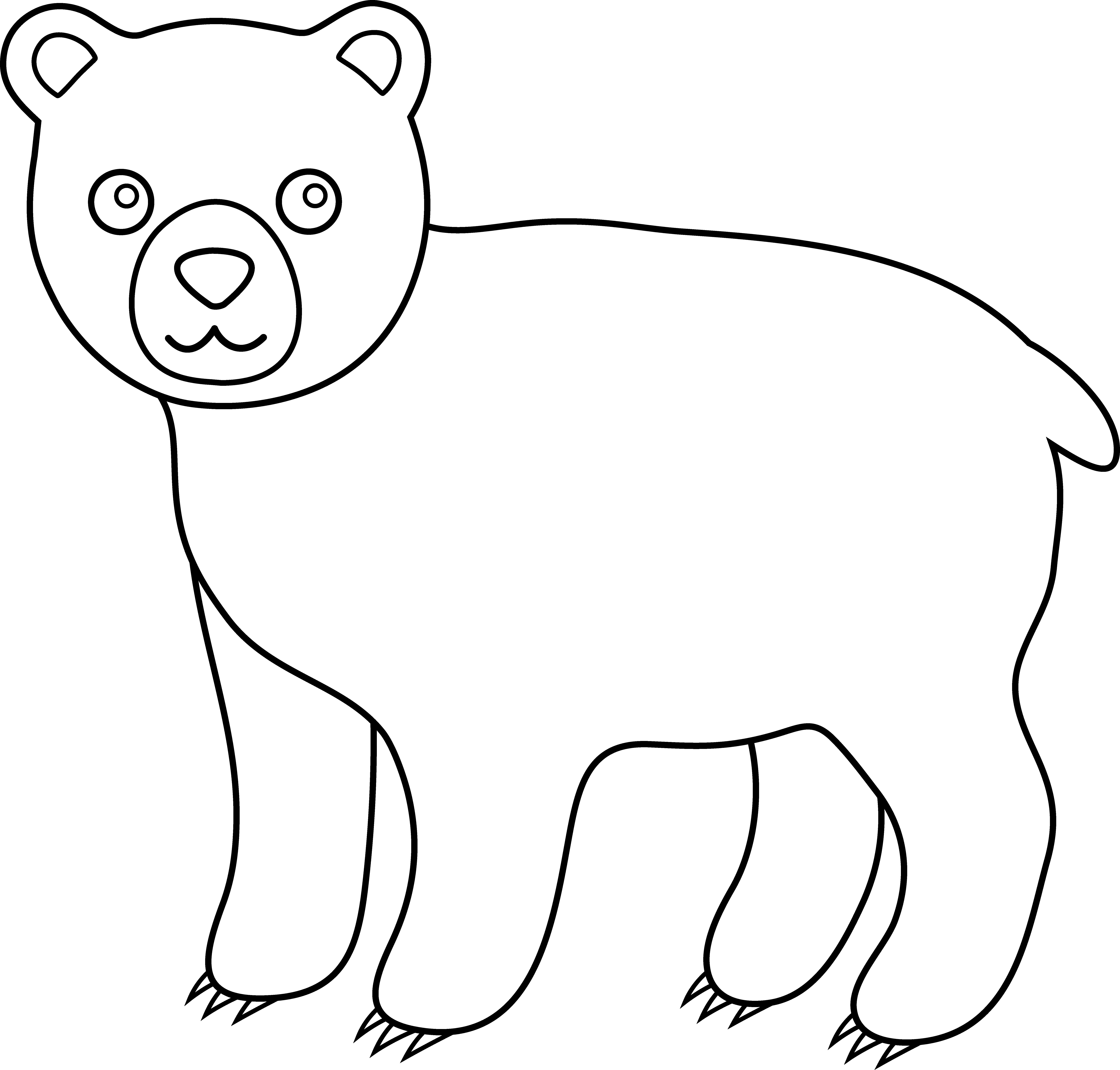 7463x7128 Grizzly Bear Clipart Line Drawing