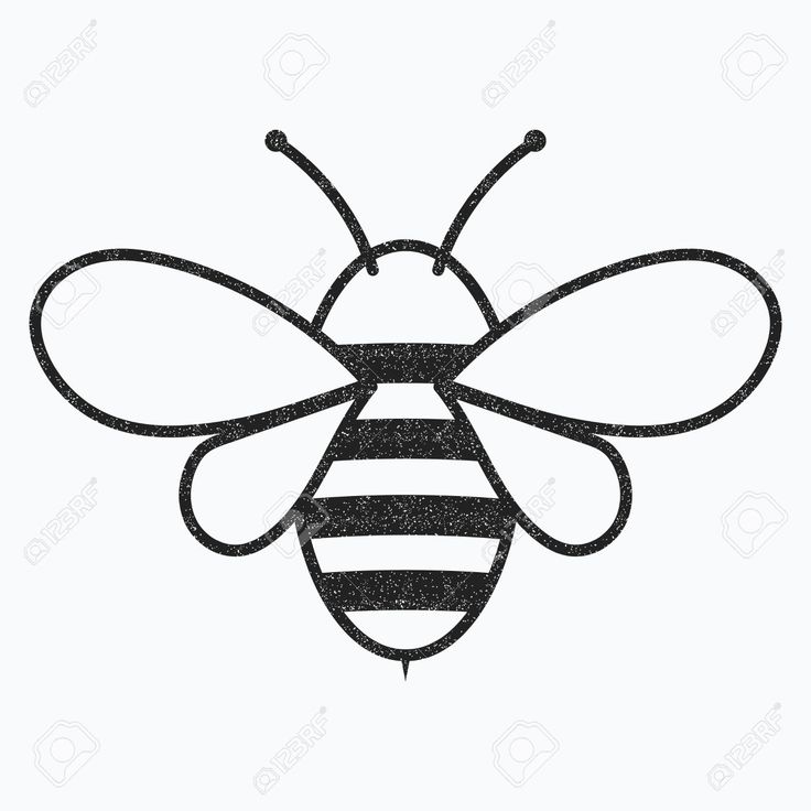 Black And White Bee Clipart