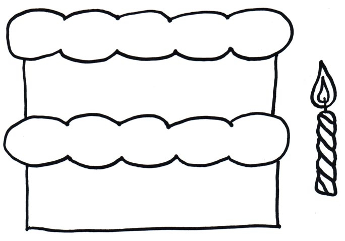 684x478 Cake Clipart Candle Black And White