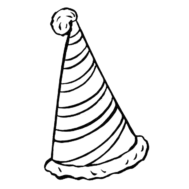 650x650 Birthday Hat Black And White Clip Art