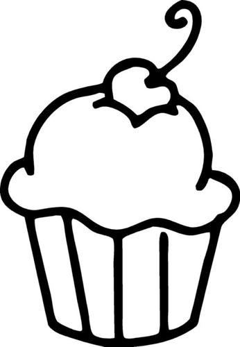 346x500 Cupcake Clipart Black And White