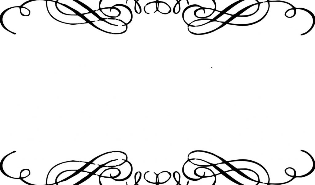 1024x600 Swirl Border Clipart Black And White Letters
