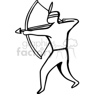300x300 Royalty Free A Side View Of A Black And White Figure Of An Indian