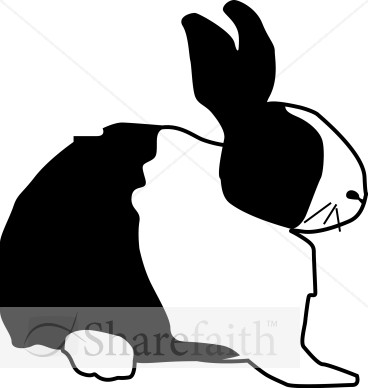 368x388 Black And White Rabbit Wildlife Clipart