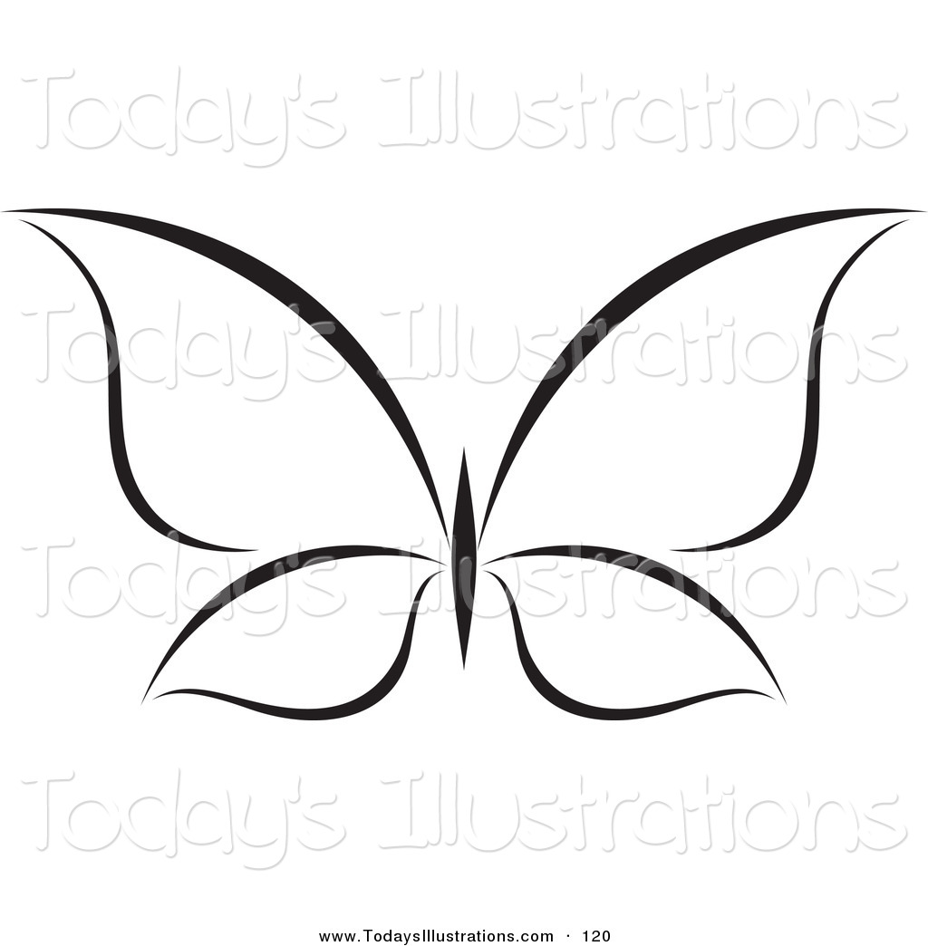 1024x1044 Clipart Of A Black And White Butterfly Logo On White By Elena