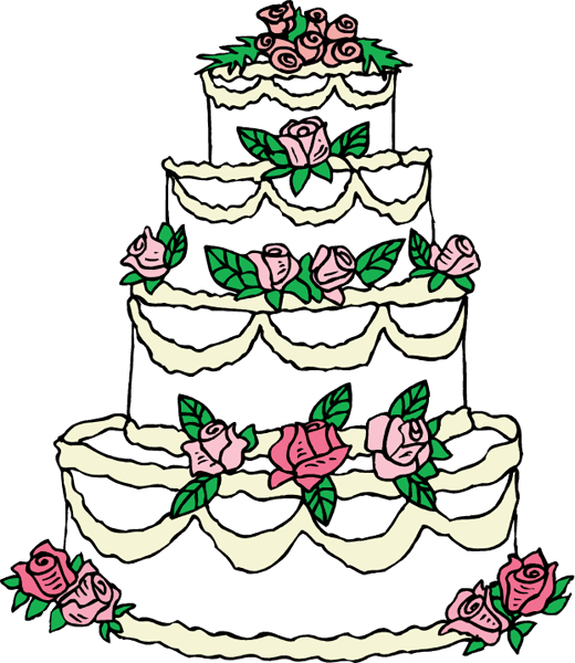 520x600 Wedding Cake Clipart