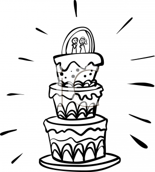 315x350 Wedding Cake Clipart Drawn