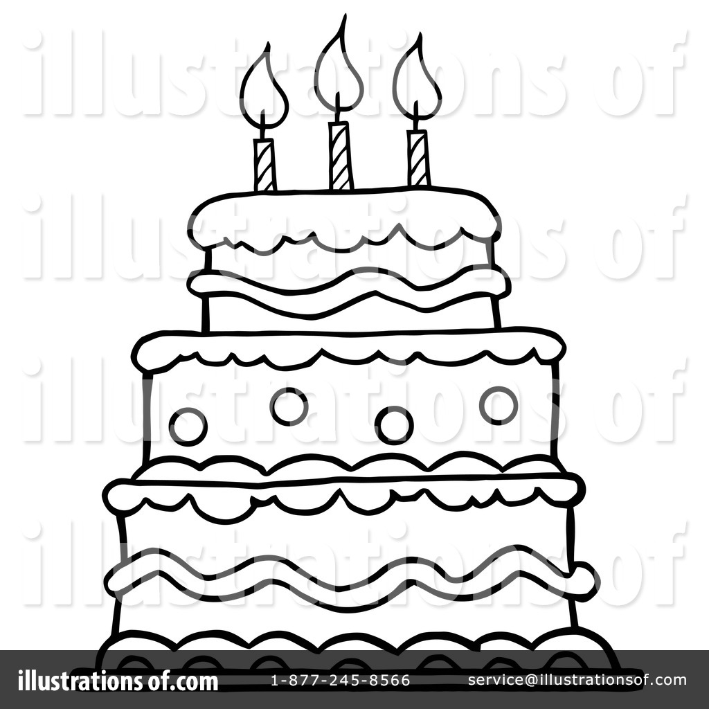 1024x1024 Birthday Cake Clip Art Black And White