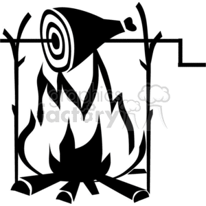 300x300 Royalty Free Campfire With A Piece Of Ham Cooking 371915 Vector