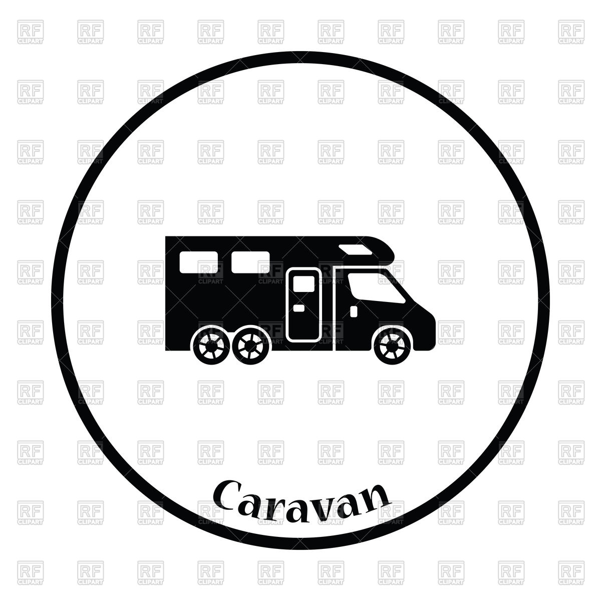 1200x1200 Camping Trailer Family Caravan Icon Royalty Free Vector Clip Art