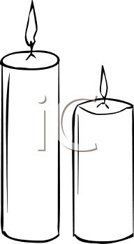 192x350 Picture Of 2 Burning Votive Candles In Black And White In A Vector