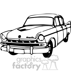 300x300 Classic Car Clipart Black And White