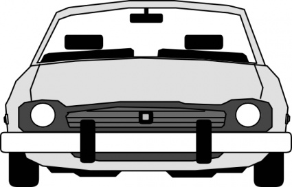 425x272 Mustang Car Clipart Black And White Car Front View Clip