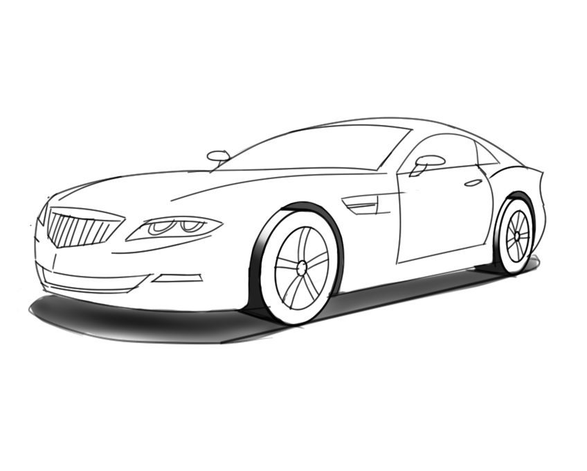 Black And White Car Drawings Free download on ClipArtMag