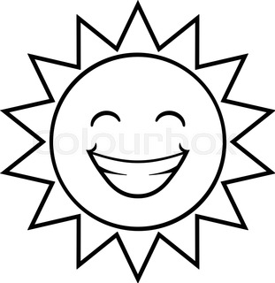 311x320 Vector Set Cartoon Sun Characters, Isolated On White Stock