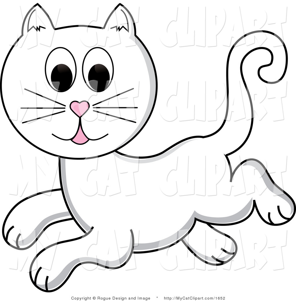 1024x1044 Vector Clip Art Of A White Running Cat By Pams Clipart