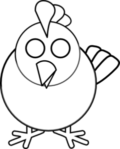 240x299 Black And White Chicken Clip Art
