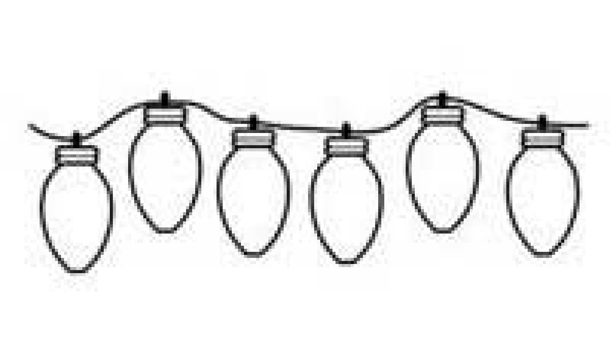 1200x715 Christmas Lights Clipart Black And White