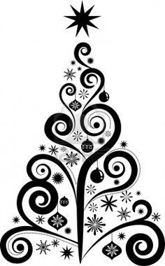 236x380 Christmas Tree Black Outline Wall Mural We Live