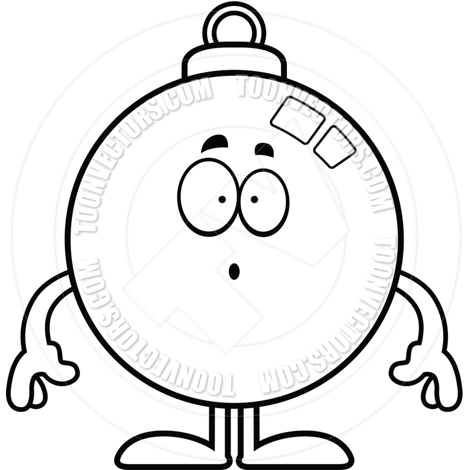 940x940 Christmas Ornament Black And White Clipart