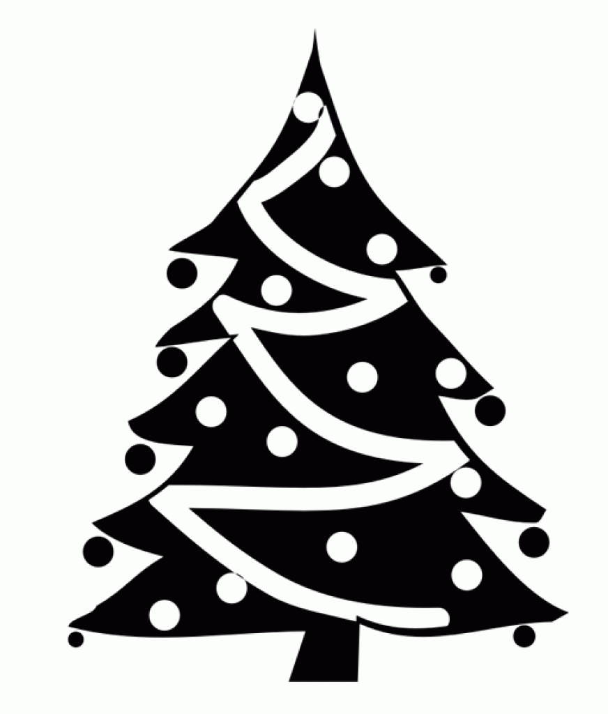 872x1024 Christmas Tree Black And White Designcorner