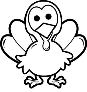 300x318 Turkey Clipart Black And White