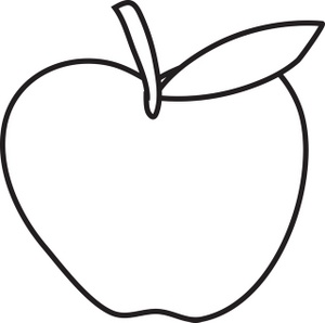 300x298 Apple Black White Apple Clipart Black And White