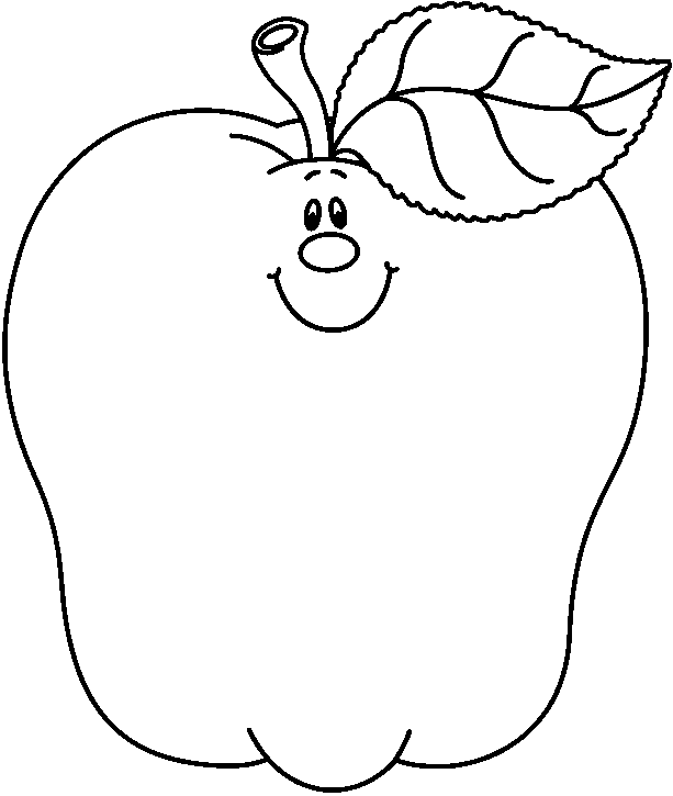 613x725 Black And White Apple Clip Art