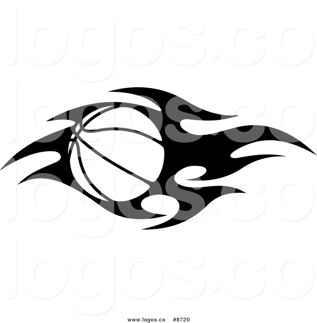 1024x1044 Royalty Free Clip Art Vector Black And White Flaming Basketball
