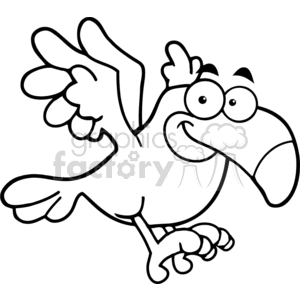 300x300 Royalty Free Black And White Tropical Bird 383626 Vector Clip Art