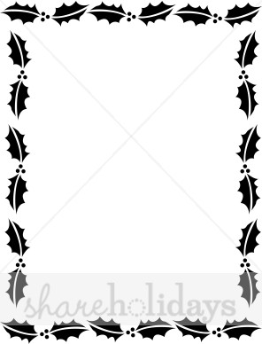 296x388 Christmas Clip Art Black And White Border Happy Holidays!