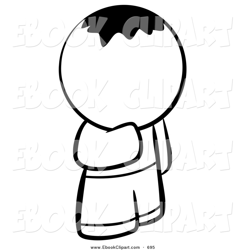 1024x1044 Vector Clip Art Of A Black And White Human Factor Shy Boy On White
