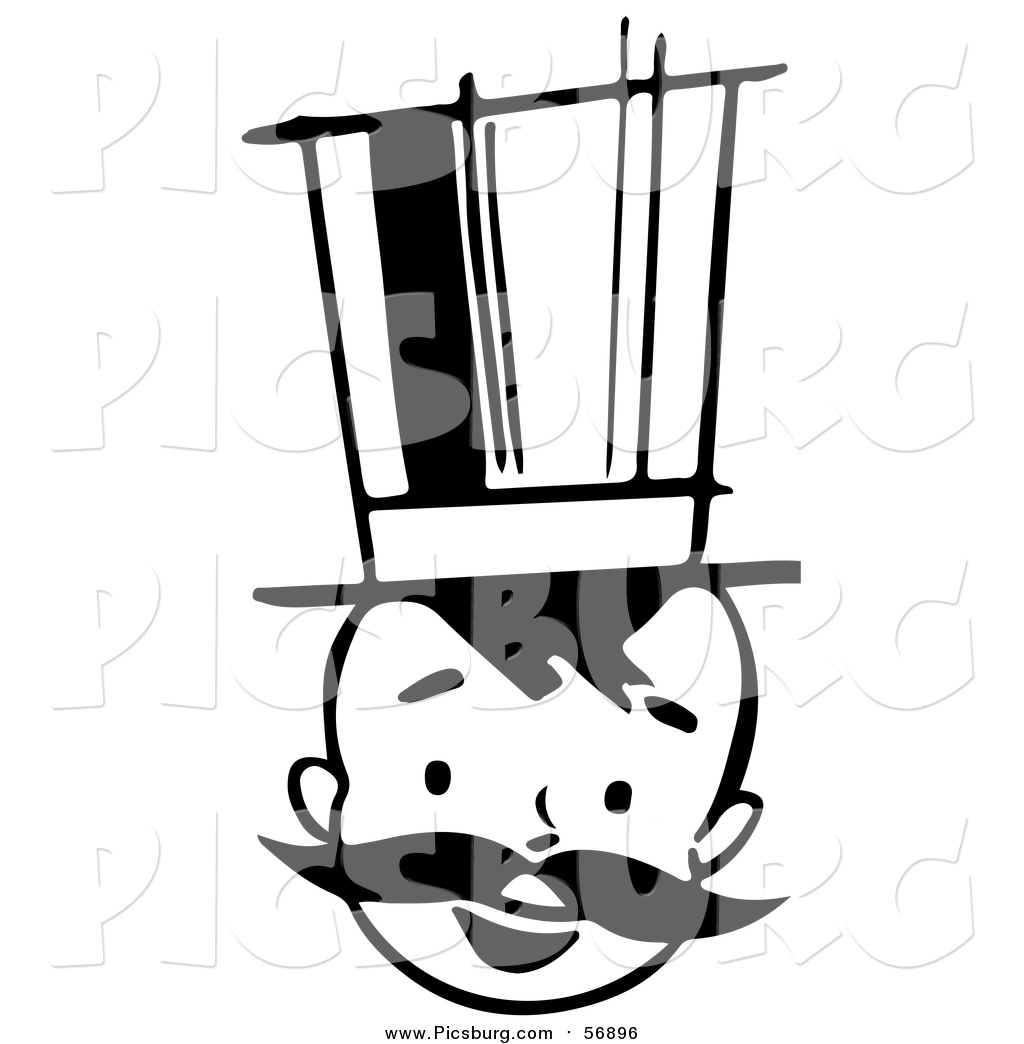 1024x1044 Vector Clip Art Of A Black White Retro Boy With A Mustache