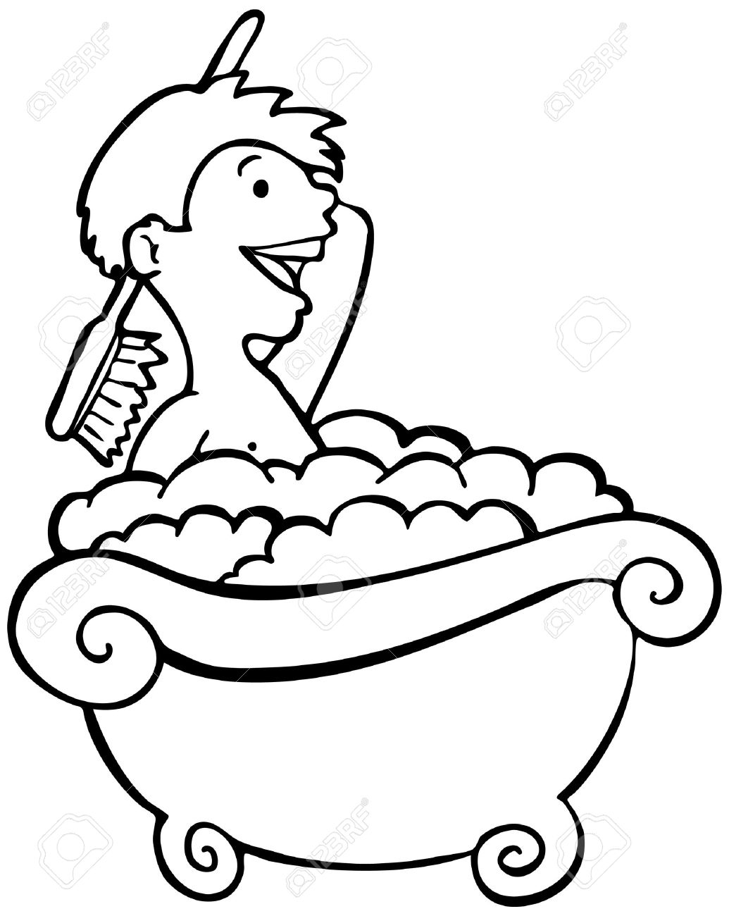 1035x1300 Clipart Of Black Boy Taking A Shower