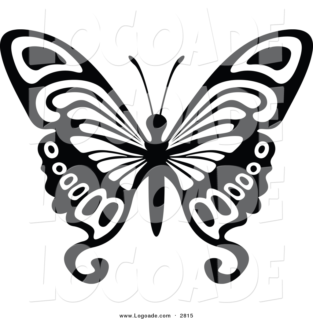 1024x1044 Clipart Of A Black And White Flying Butterfly Logo By Dero