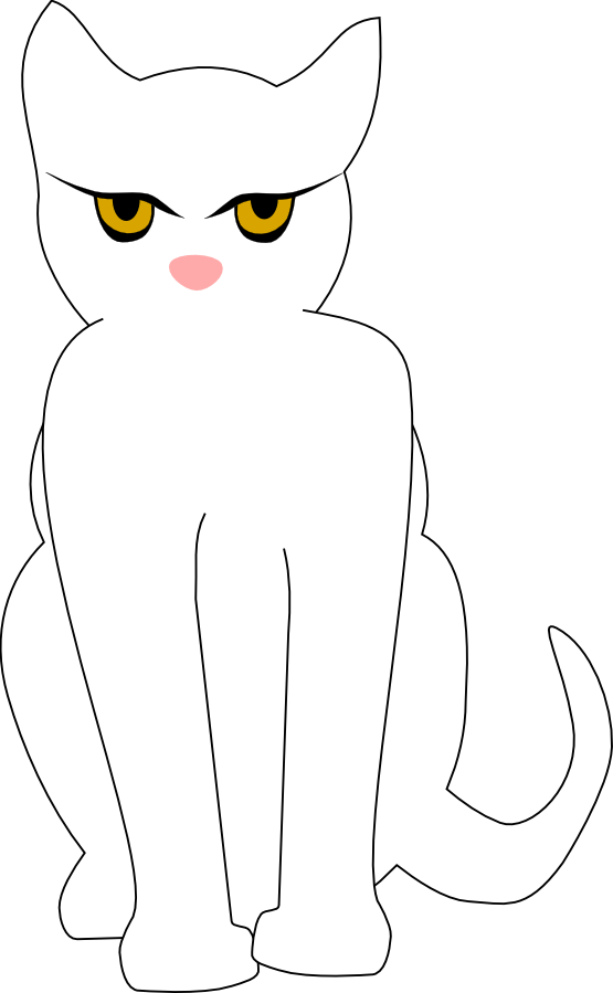 555x899 Clip Art Cat Black White