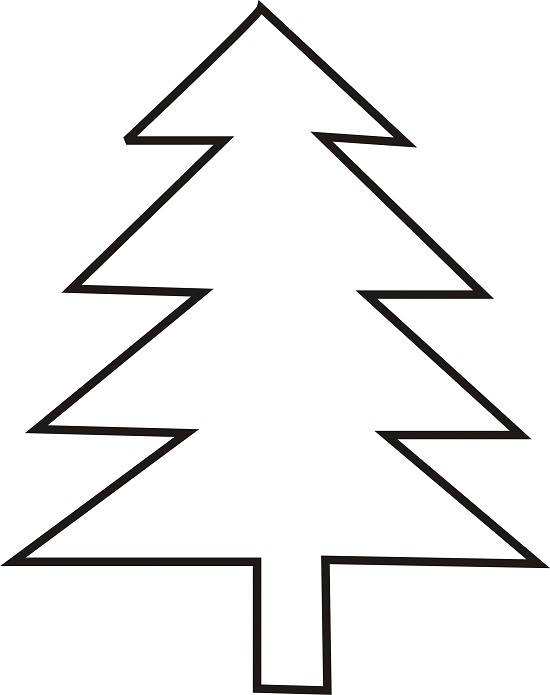 550x695 Christmas Tree Outline On Black Clipart