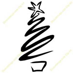 Black And White Clipart Christmas Tree 