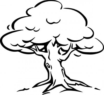 425x388 Tree Black And White Clipart