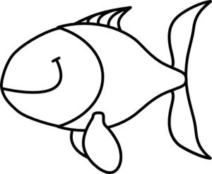 300x246 Fish, Black And White Clip Art