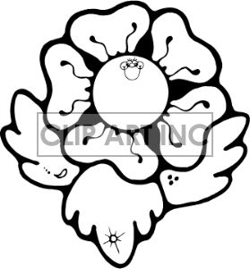 Black And White Clipart Flowers