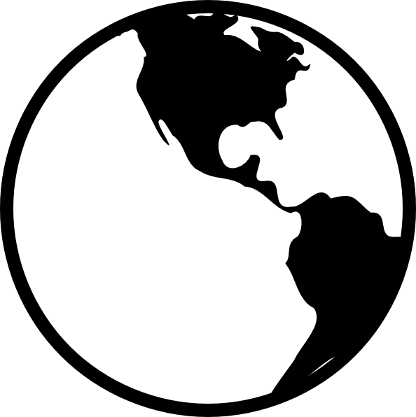 594x596 Free Globe Clipart Black And White Image