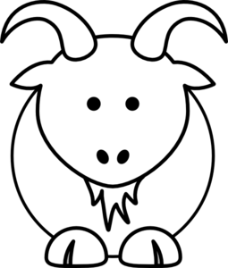 255x300 Cartoon Goat Bw Clip Art