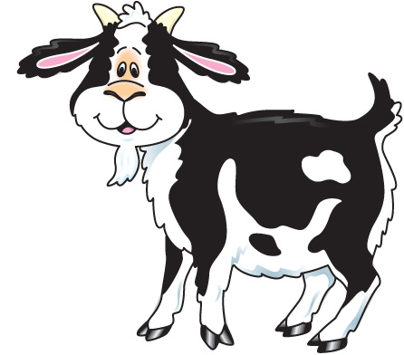 446x392 Black And White Goat Clipart