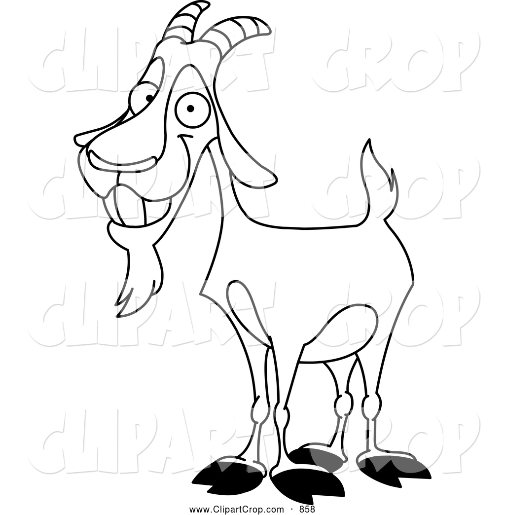 1024x1044 Black And White Goat Clipart